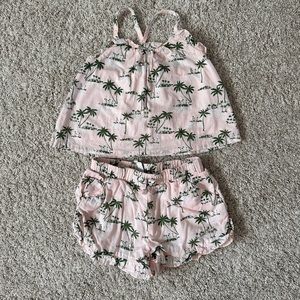 Janie and Jack palm tree top and bottom matching set, size 4T